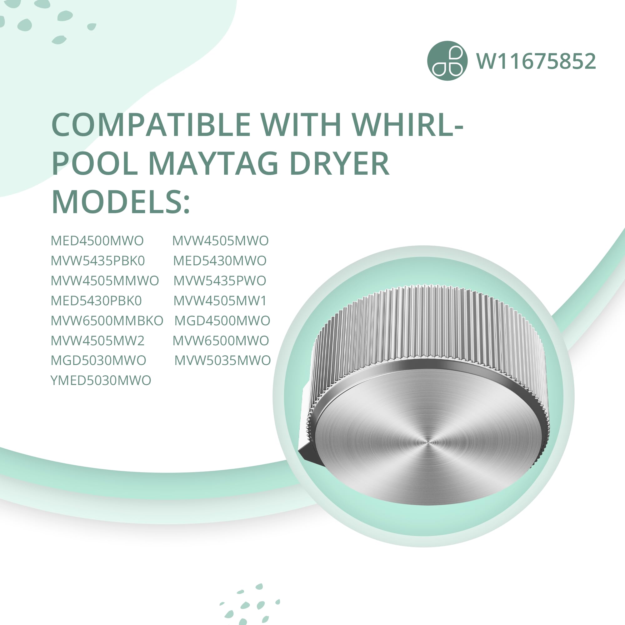 Manopola Di Controllo Asciugatrice W11675852 (Grande) | Ricambio Per Maytag Whirlpool | Sostituisce W11328381 - 4