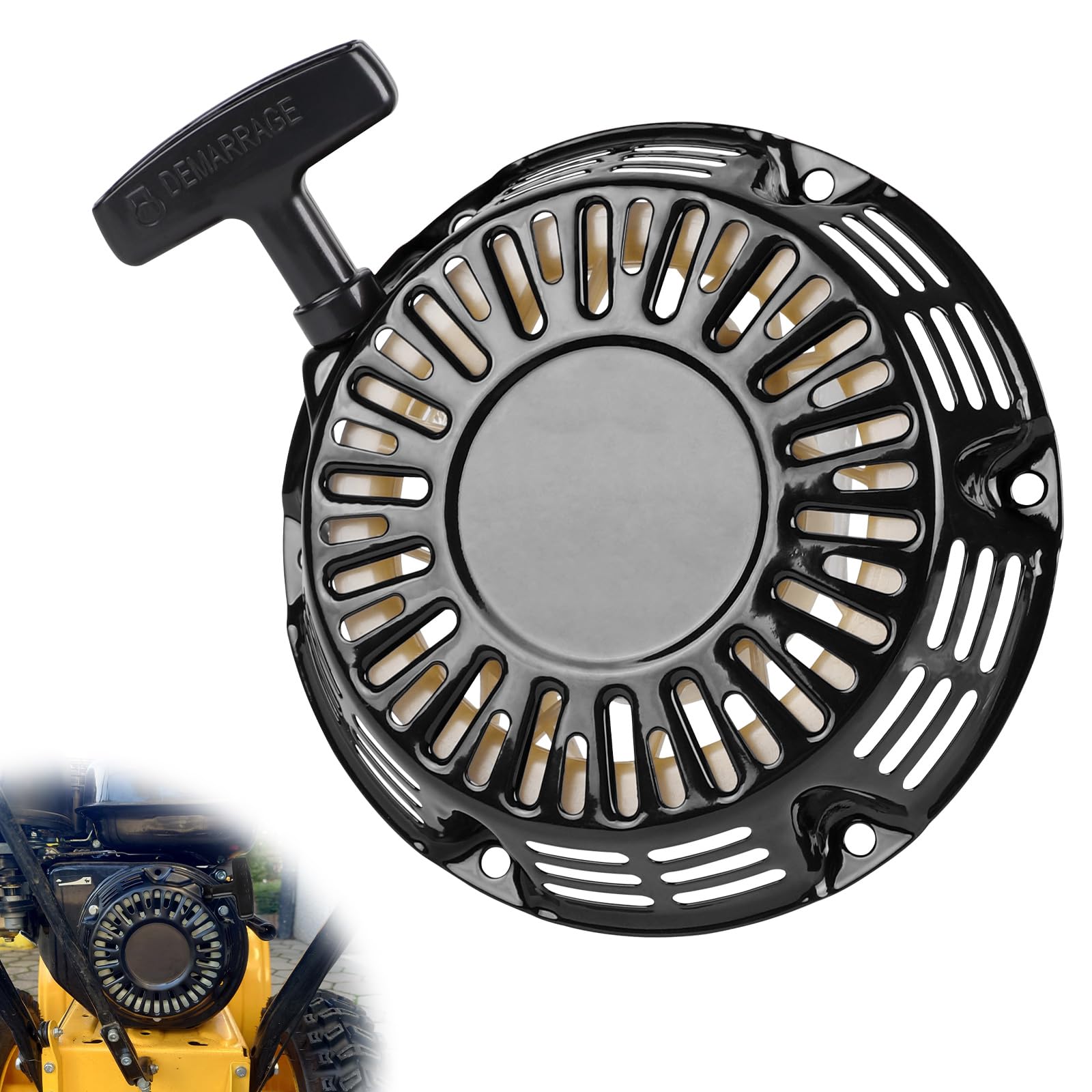 DBREAKS Seilzugstarter für Honda GX120 GX160 GX200 GX140 5,5PS - 6,5PS Motor, Seilzug Starter mit Starterseil, Reversierstarter, Benzinmotoren Ersatzteile, Schwarz