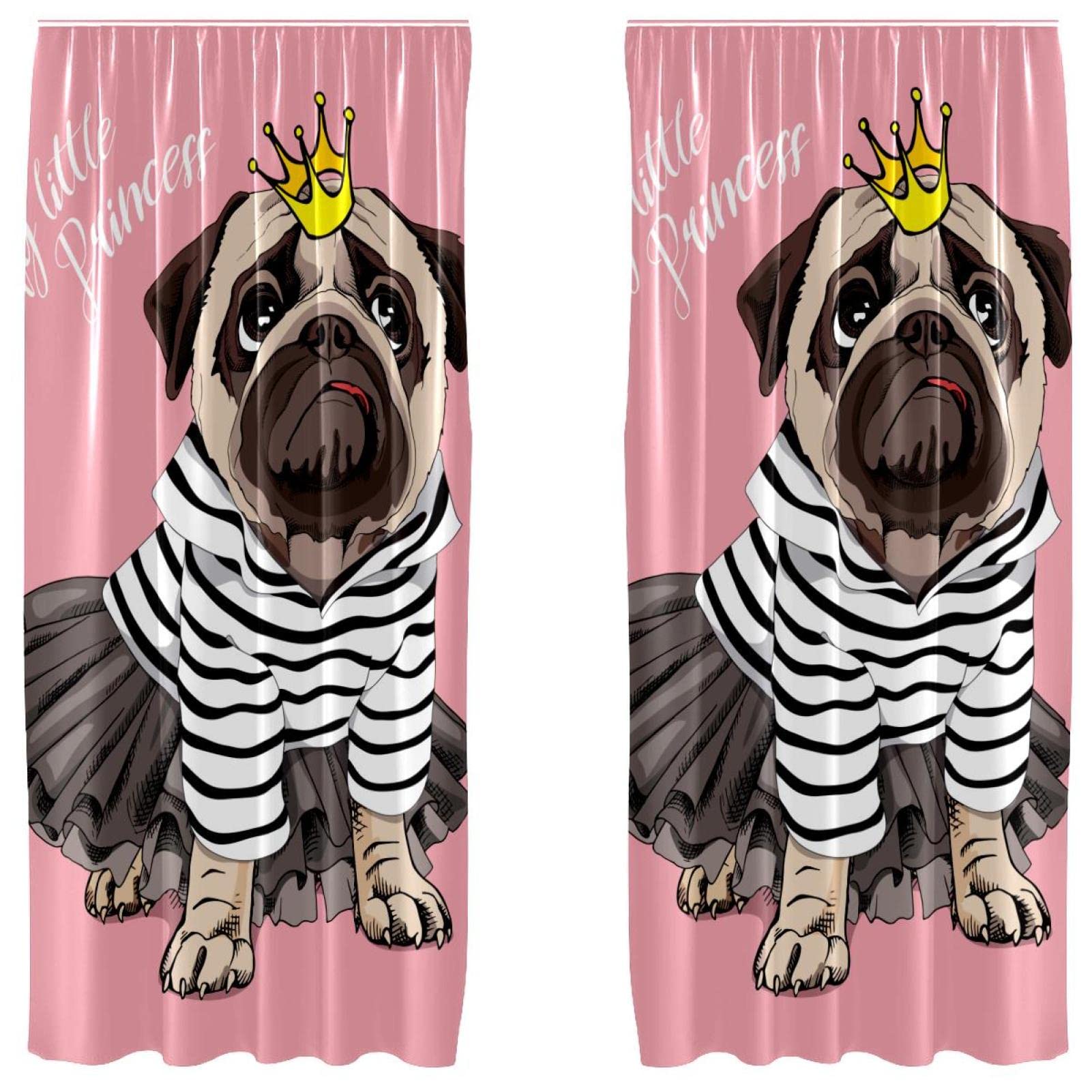 Cortinas de perro con corona My Little Princess de tela resistente para niños 1