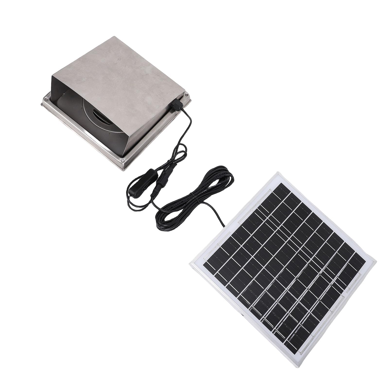 Bewinner Wentylator Wyciągowy Zasilany energią słoneczną, Panel 8W, Stal