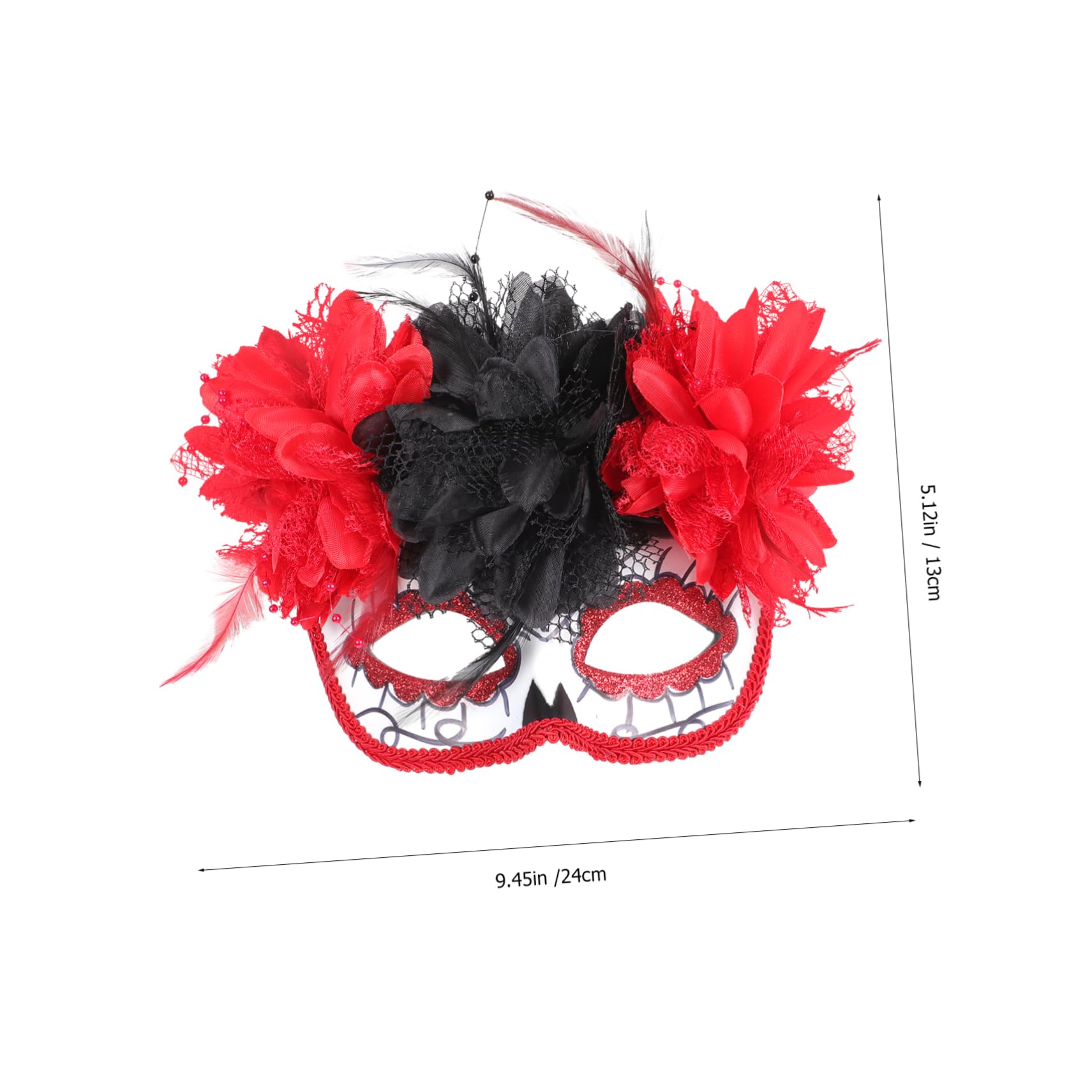 KESYOO 1pc Flower Decorations Floral Costume Prom Props Flowers Decoration Masquerade Party Supplies Funny Halloween Mask Carnival Mask Halloween Decor Face Red Plastic