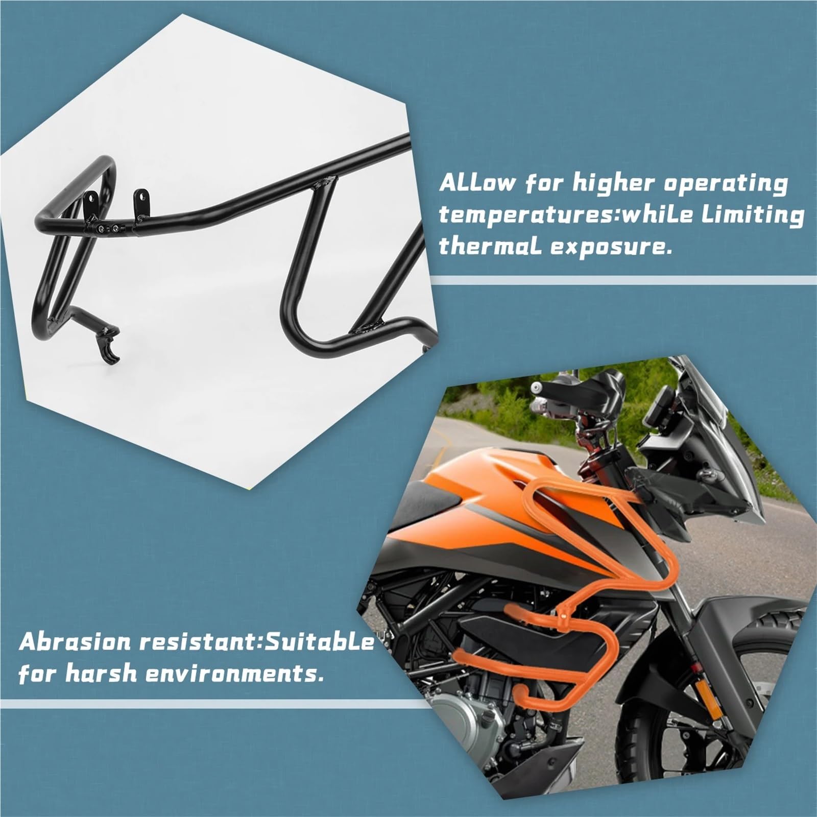 Gmoli Motocyklowych bloków zderzaka Pasuje do KTM 390 Adv 2020-2023 2022 Osłona silnika Crash Bar Rama motocykla Zderzak Pasuje do 390 Adv Akcesoria Adventure(Only Lower-Black)