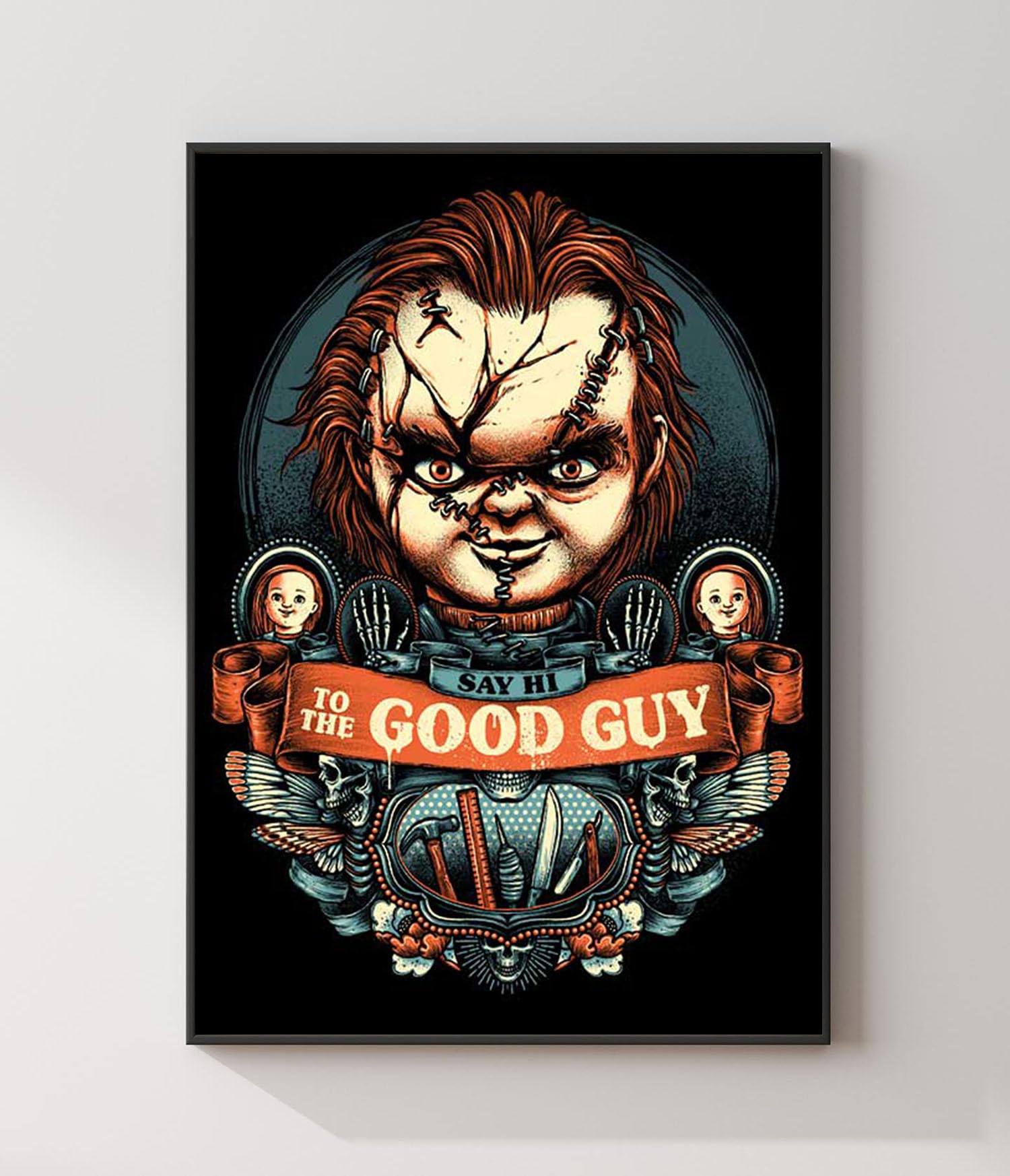 HUANNY Diamond Painting - Kit per ricamo a punto croce 5D, motivo: Chucky, film horror