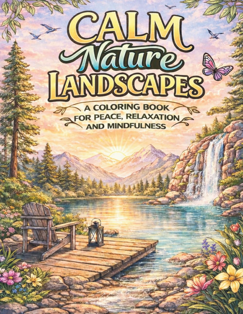 Calm Nature Landscapes: A Coloring Book for Peace, Relaxation, and Mindfulness
