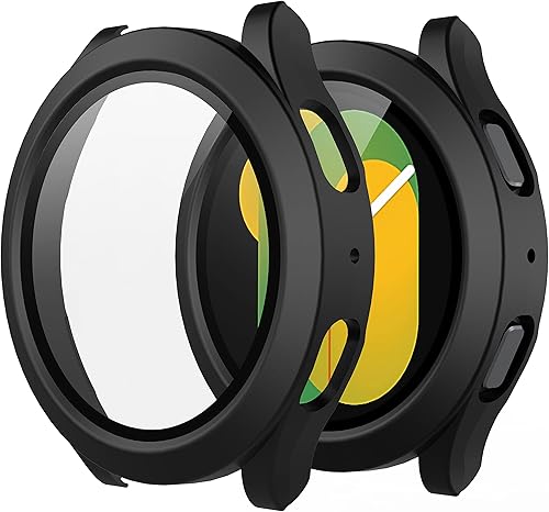 Miniatura 10 de Misxi Paquete de 2 fundas rígidas de policarbonato con protector de pantalla para Samsung Galaxy Watch 5 Galaxy Watch 4 de 1.732 in, funda ultrafina