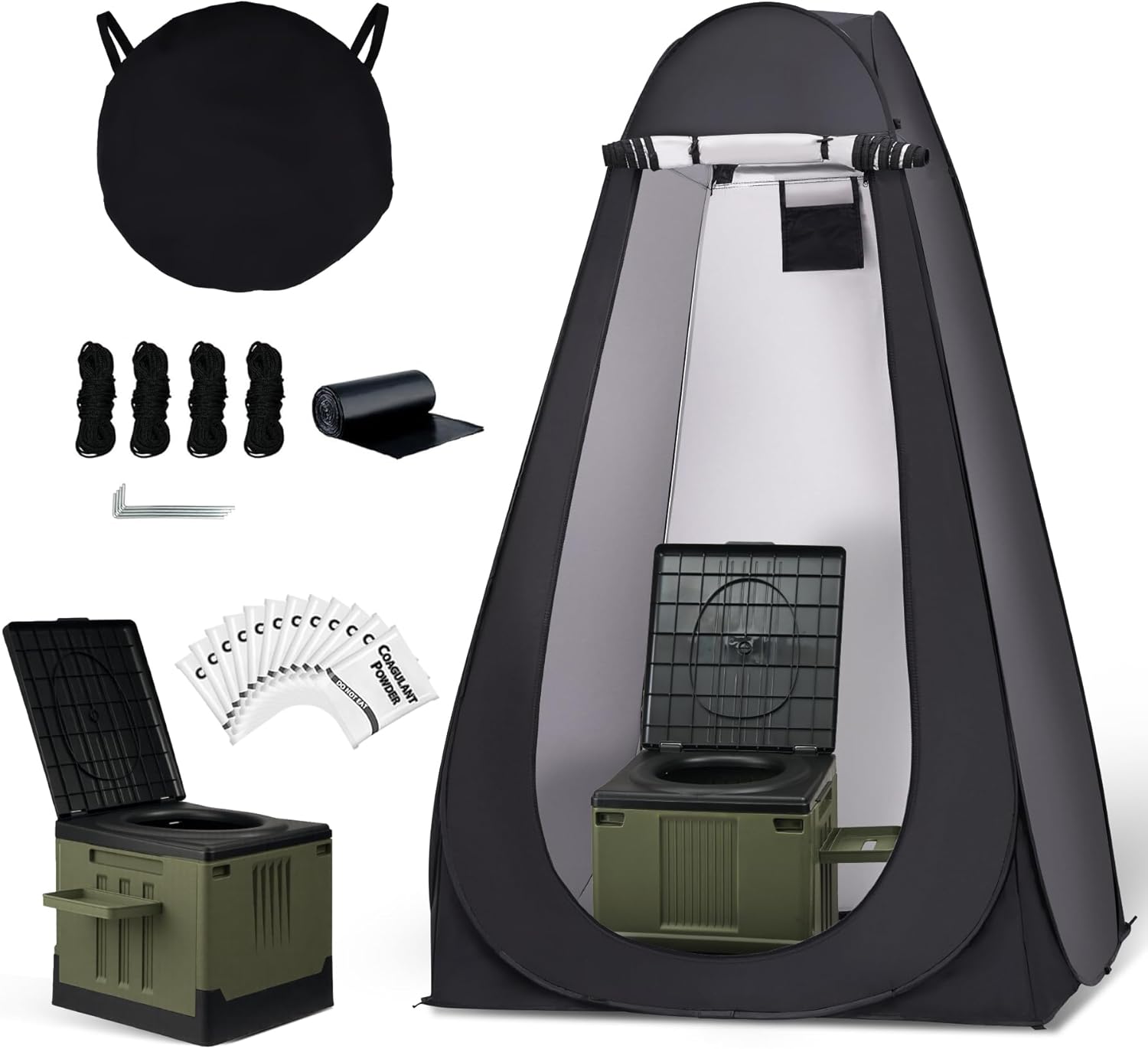 KNINE OUTDOORS Portable Camping Toilets for Adult, Privacy Tent with Carry Bags, Outdoor Toilet for Camping, Portable Potty, Washable and Foldable for RV Travel