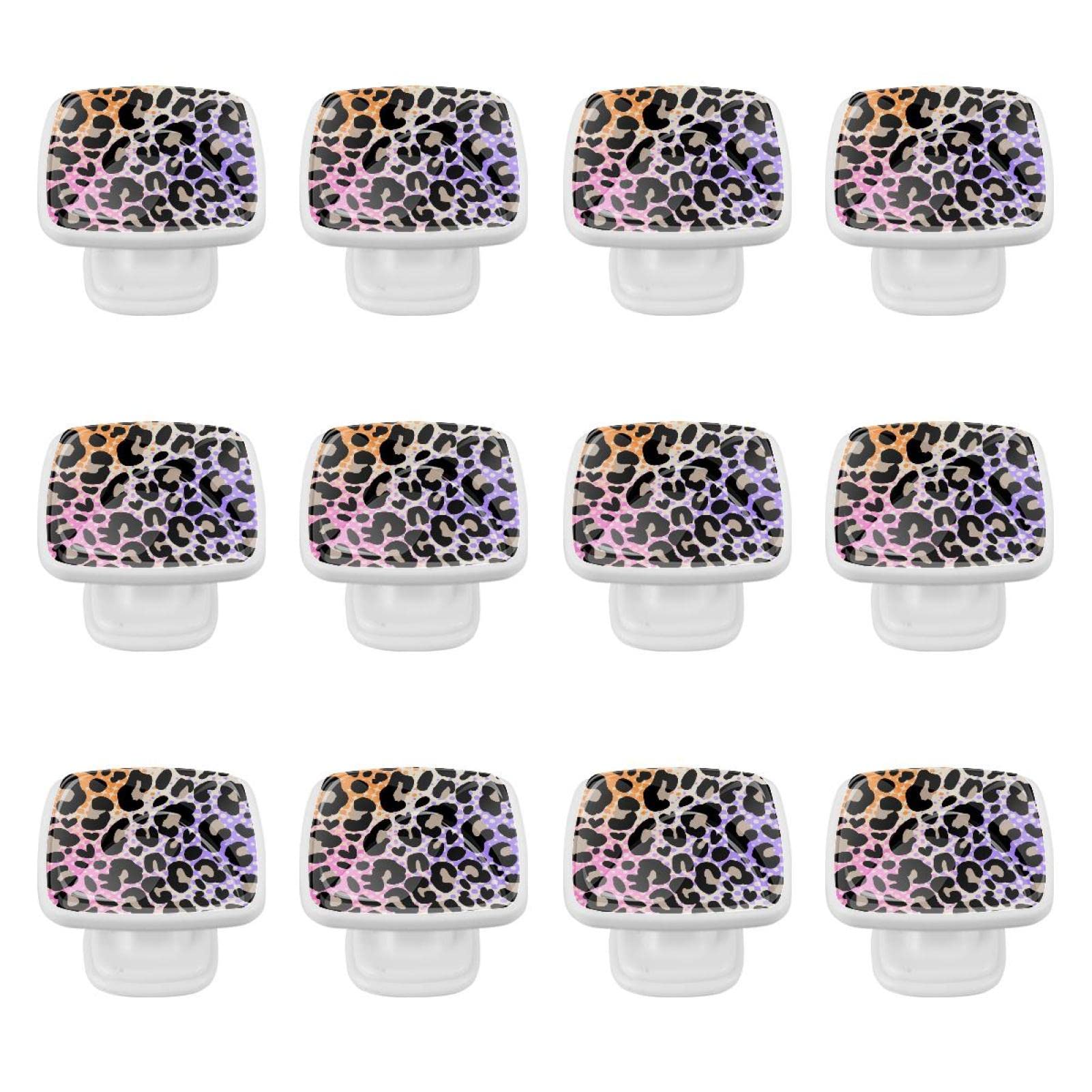 Lot de 12 boutons d'armoire imprimé léopard moderne pour personnaliser vos tiroirs