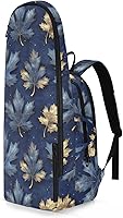 Vista 2 de Tennis Badminton Backpack Cute Sturdy Blue Gold Retro Luxury Maple Leaf 3 Rackets Badminton Racket Bag for Women Men bolso para raqueta