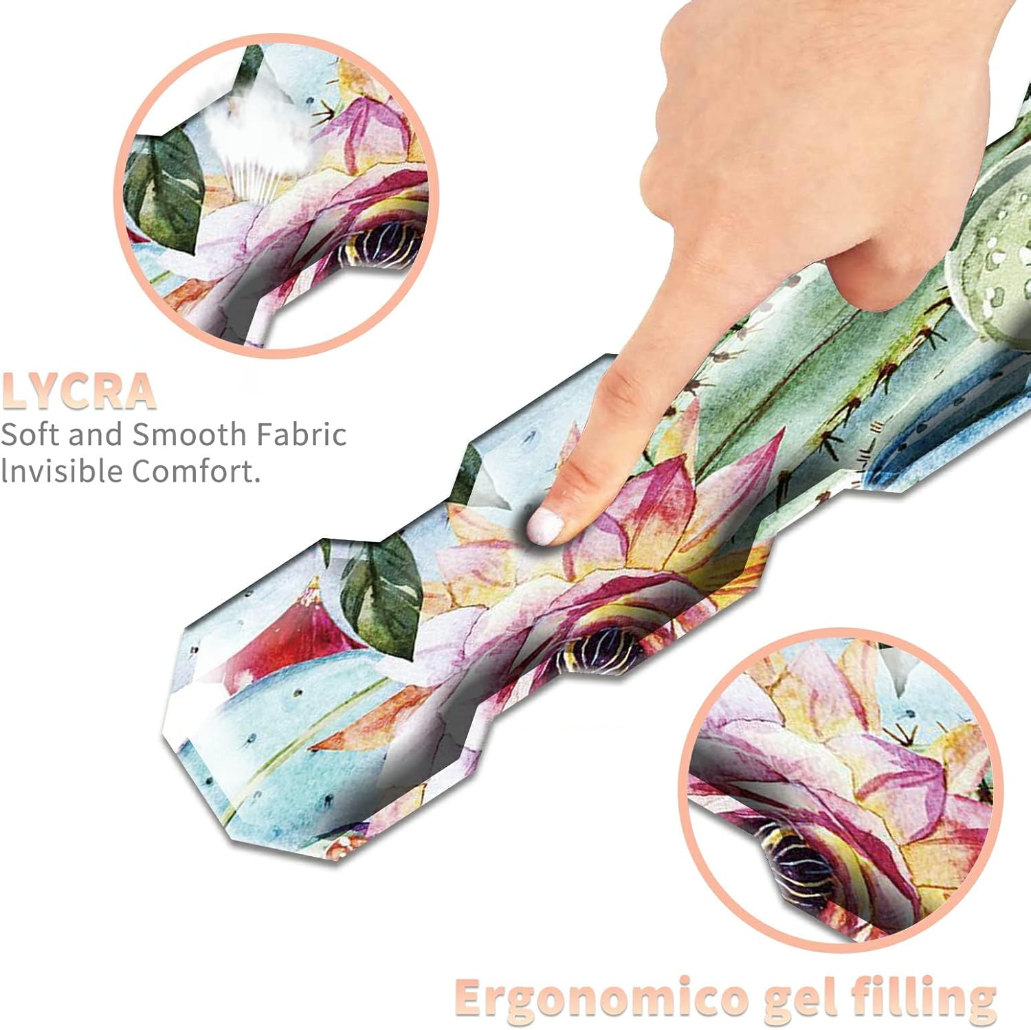 Cactus Succulent Keyboard Wrist Support Pad Mouse Pad with Wrist Rest Matching Coasters, Ergonomic Gaming Mousepad Wrist Cushion Gel Memory Foam Easy Typing Pain Relief for Home Office