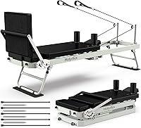 Vista 1 de Pro 75" Pilates Reformer Machine with Dual Resistance Springs and Cords, Foldable Pilates Machine Equipment with Jump Board, Upgrade Pilates