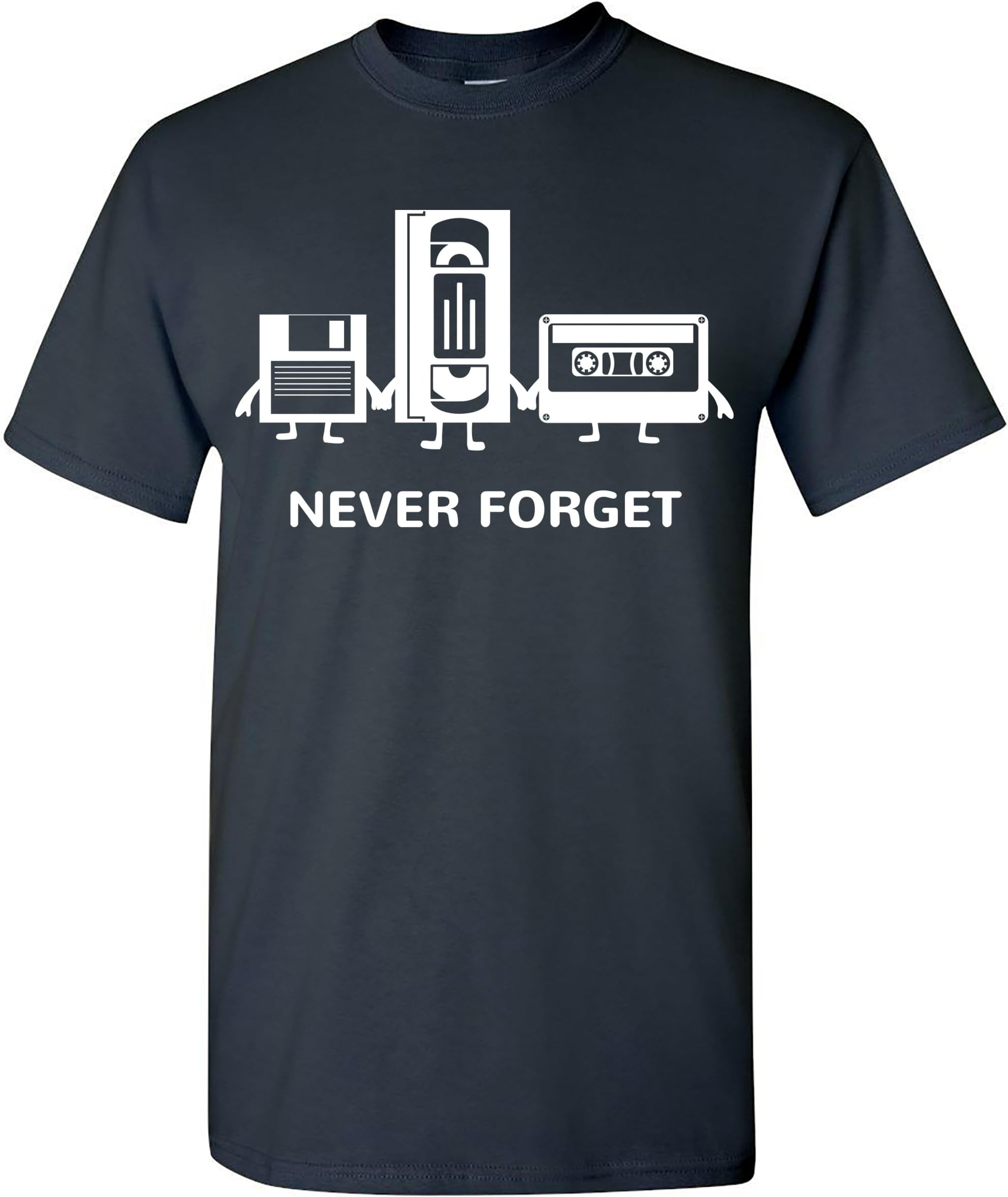 ZUKIYNever Forget Funny T-Shirt Cassette Tape Humor Nostalgia Graphic Tee for Men T Shirt