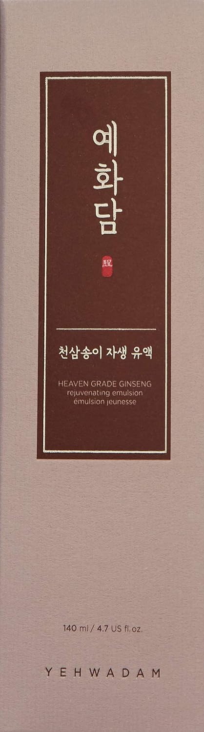 THE FACE SHOP Yehwadam Heaven Grade Ginseng Rejuvenating Emulsion | Gentle & Low-Irritant Formula for Instant Face Moisturization | Naturally Derived for Face Skin Brightness, 4.70 Fl Oz(Pack of 1)