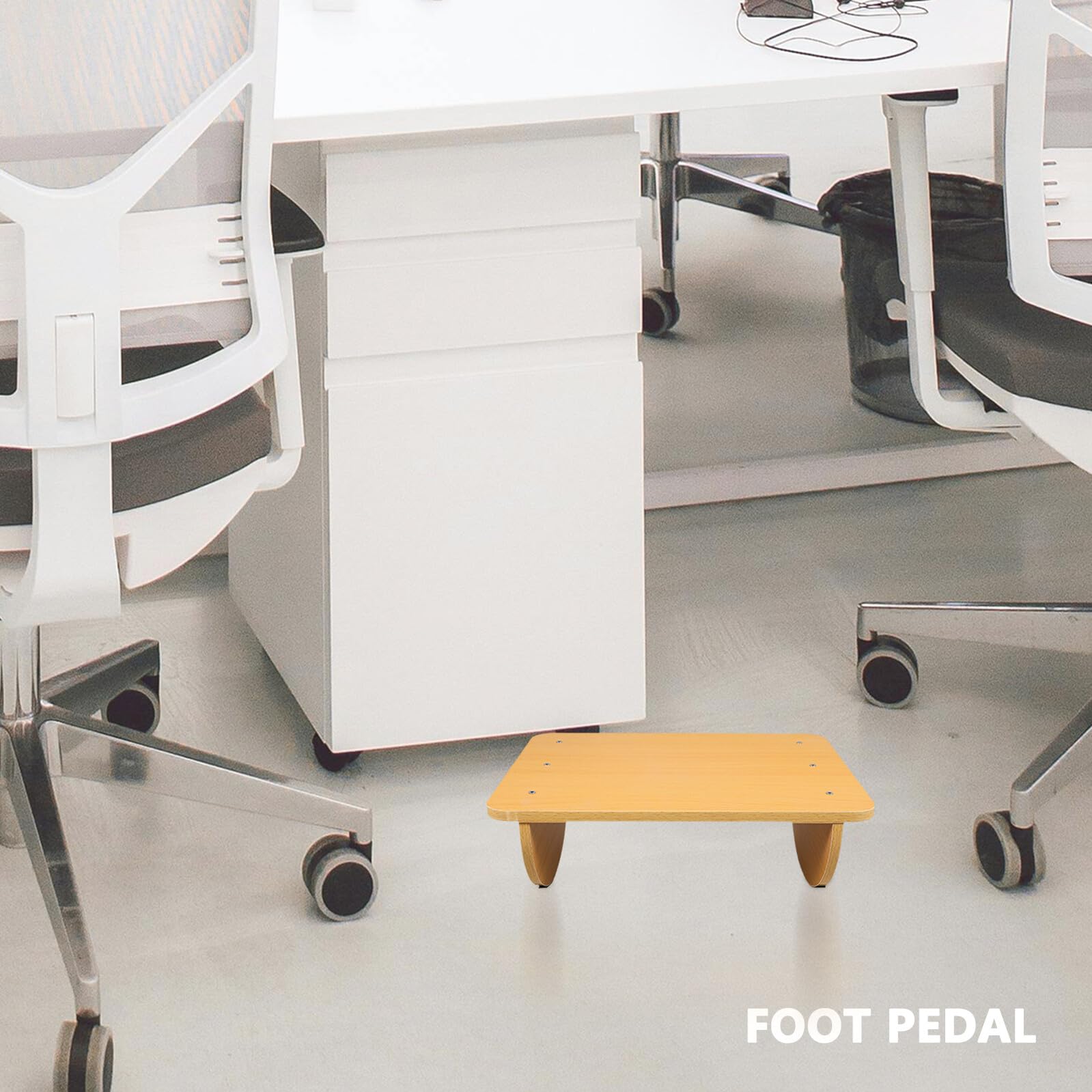 Poggiapiedi da Ufficio Portatile in Pannello di Densità Beige Supporto Confortevole per Casa e Ufficio Sotto Scrivania