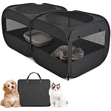 2-in-1 Dog Playpen, Portable Cat Playpen, No Assembly