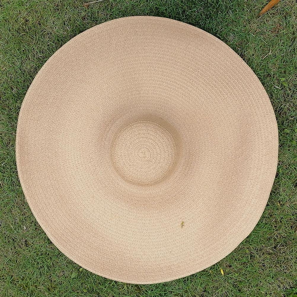Chapeau de paille à large bord pour femme, chapeau de paille de plage surdimensionné pour femme, chapeau de soleil souple pliable, chapeau de plage pliable