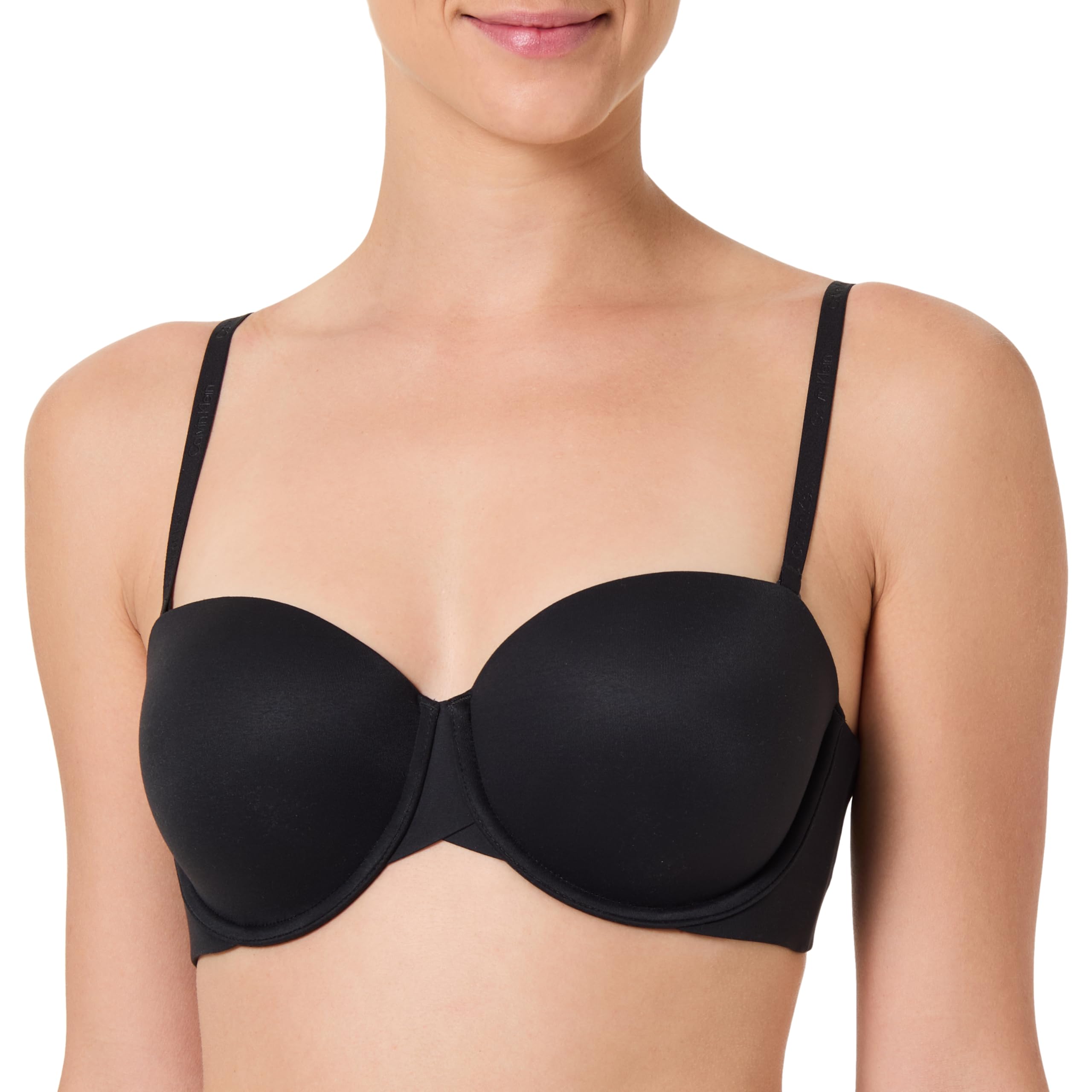 Calvin Klein Women’s Lightly Lined Strapless Bra with Stretch, Black (Black), 36B