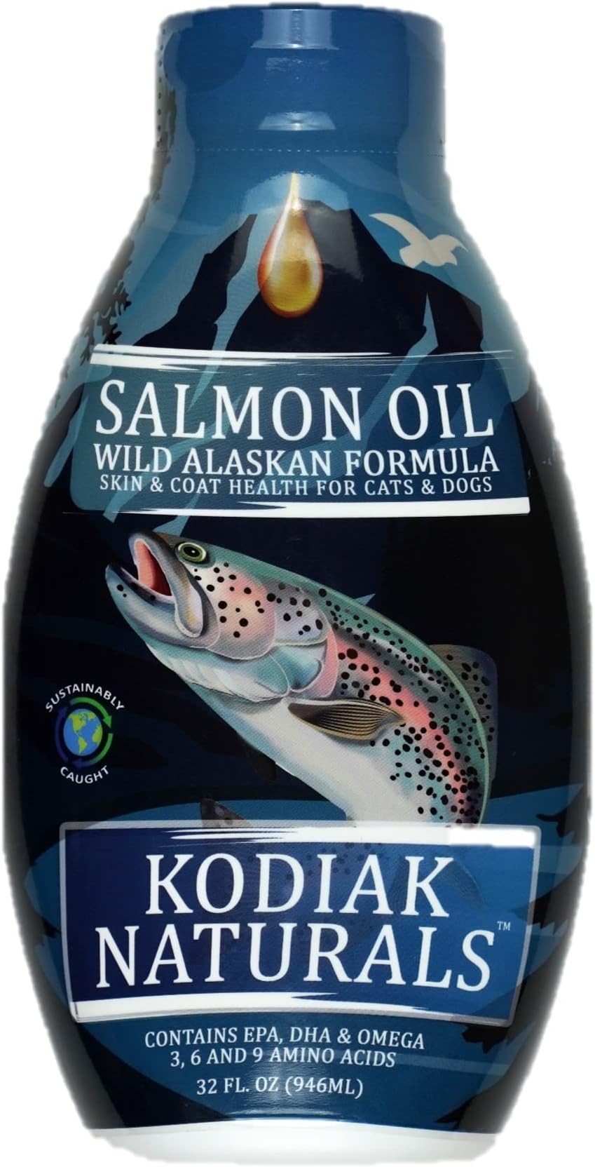 Wild Alaskan Dog Food Supplement, Salmon Oil, Omega3, 32