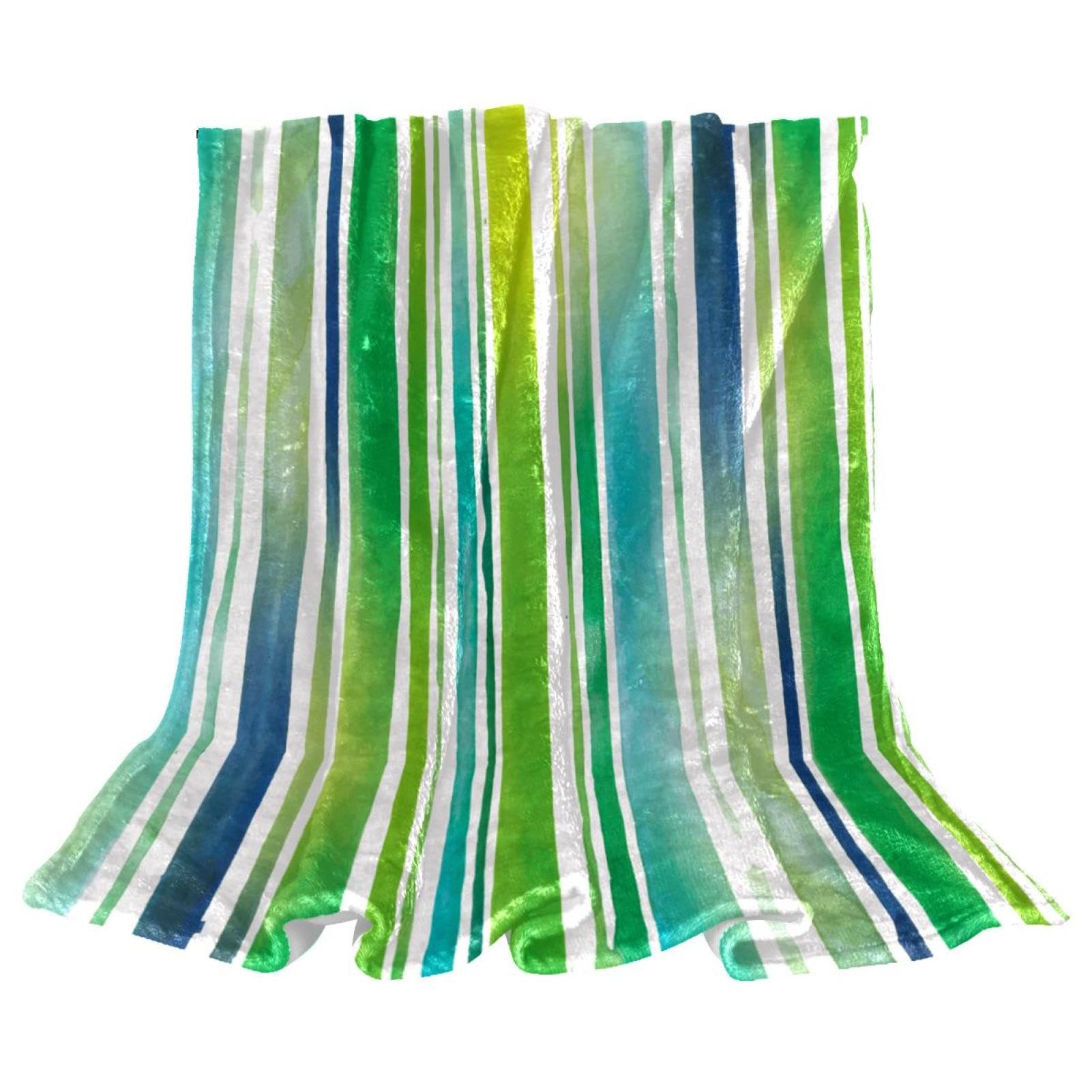 Couverture microfibre chaude et douce polaire à rayures aquarelles pour l'hiver
