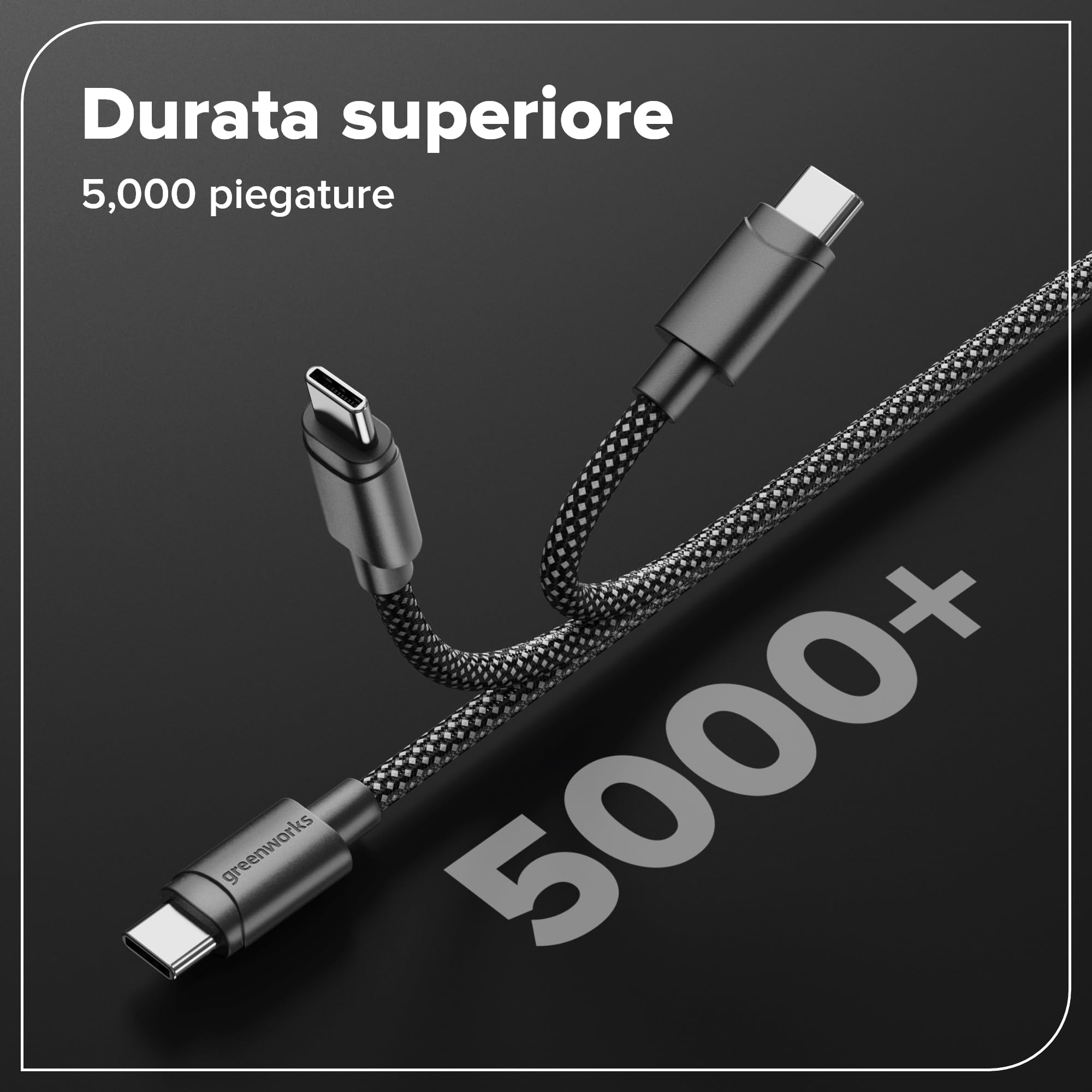 Greenworks 2Pack 24V 4Ah batteria ricaricabile USB-C & caricabatterie USB-C da 140W & cavo da 140W, batteria compatibile con tutti gli dispositivi Greenworks da 24V, 2 anni di garanzia - K2D8DEA
