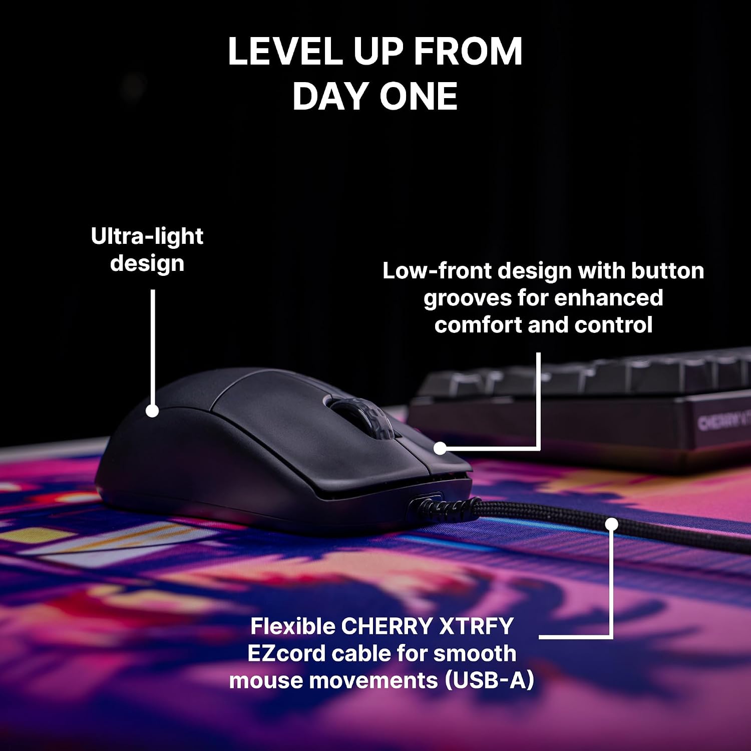 M42V2, Ultra-Light Wired Gaming Mouse (USB-A), Black image 4