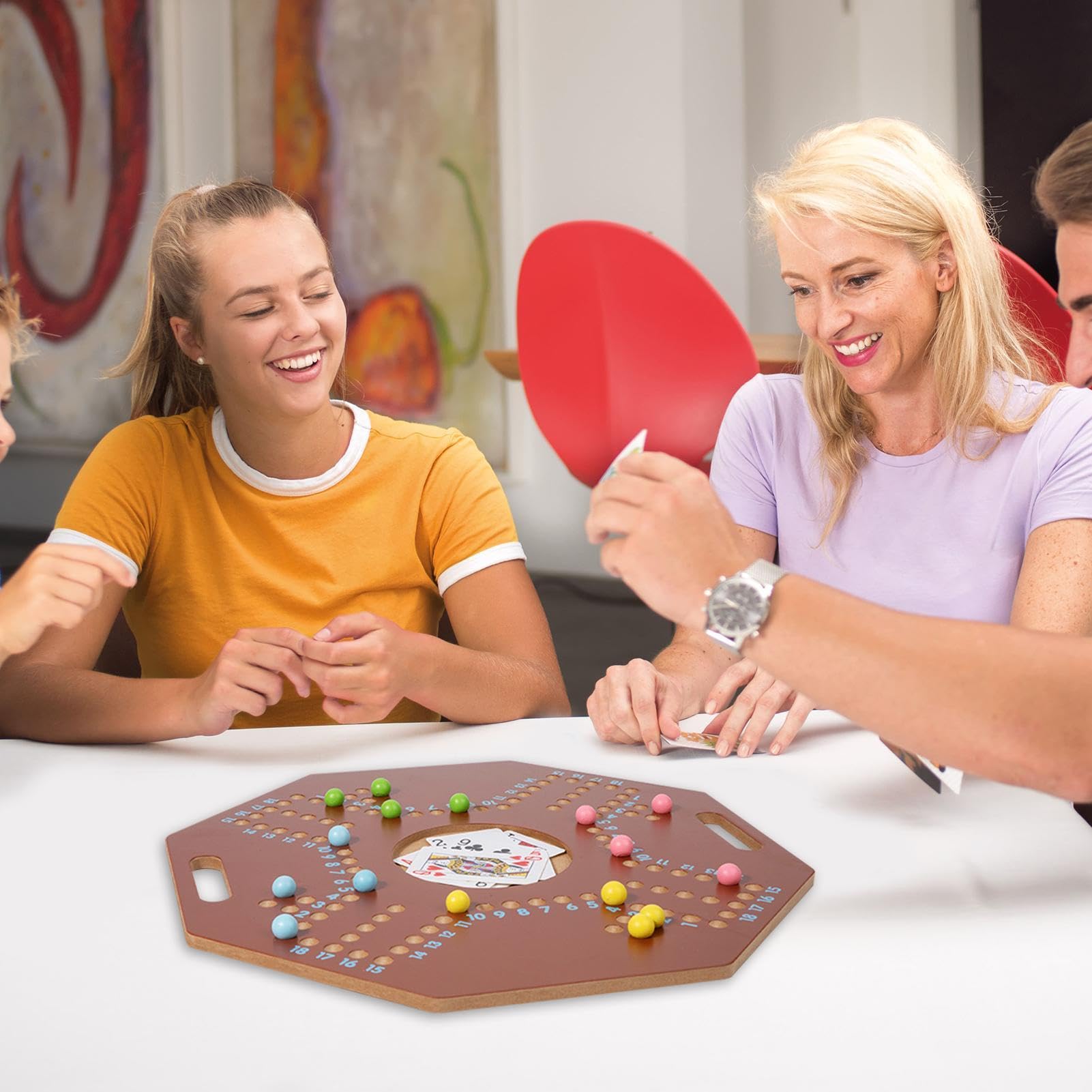 Juego De Mesa Manćała - Madera, Juegos De Cuentas De Tablero De Clavijas, Juego De Juegos De Mesa Jackaroo Multijugador | Entretenimiento Familiar Jue Go De Estrategia Estilo Pinball para Estudiantes