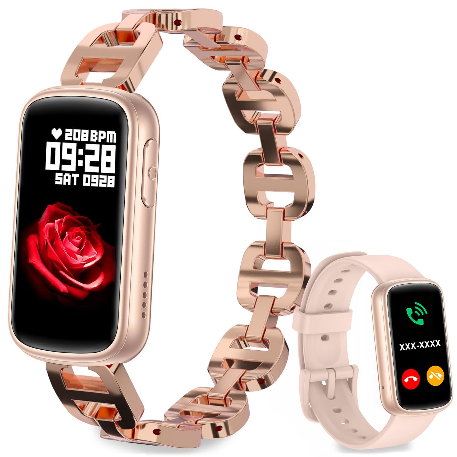 Women's Smart Watch, 1.47 Inch HD Smartwatch with BLE5.3 Calls/Voice Assistant/Notification, 147 Sports Modes, Heart Rate and Sleep Monitor and Spo2, IP68 Smart Watches for iOS Android