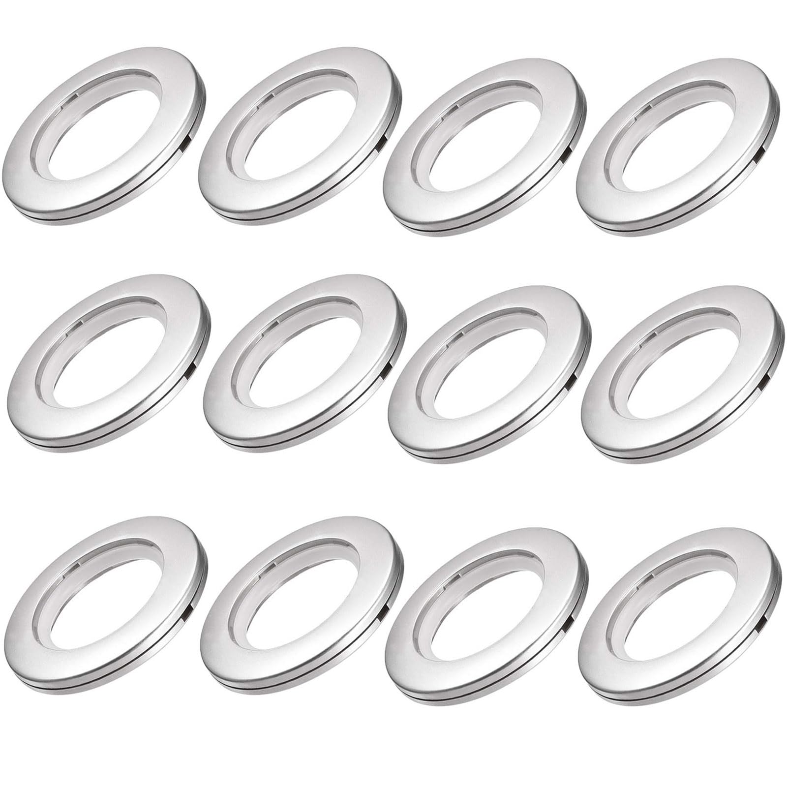 TA-VIGOR 12Pcs Curtain Eyelet Rings, 40mm Curtain Grommets Plastic Rings