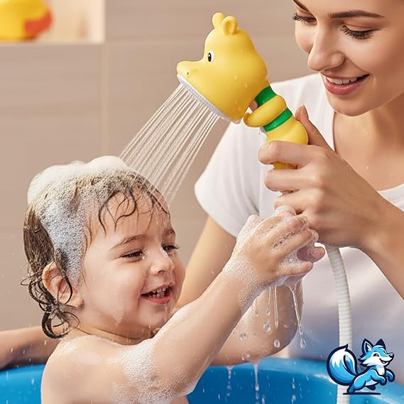 Bluefox Baby Shower Head with Cute Animal Figure – Mothers' Helper Educational Bath Toy, Easy Installation, Hand-Eye Coordination Developer, Colorful and Fun for Kids