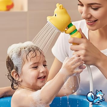 Bluefox Baby Shower Head with Cute Animal Figure – Mothers' Helper Educational Bath Toy, Easy Installation, Hand-Eye Coordination Developer, Colorful and Fun for Kids