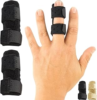 Vive Finger Splint (2 Pack) - Universal Finger Straightener - Broken and Trigger Finger Splints - Finger Brace for Arthritis pain and Support - Sprain Relief for Middle, Index, Ring, Pinky Fingers (Black)