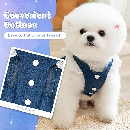 Miniatura 3 de XGDMEIL Vestido para perro, ropa para perros pequeños, lindos vestidos de fresa para perros pequeños, gatos, vestidos de verano de princesa de