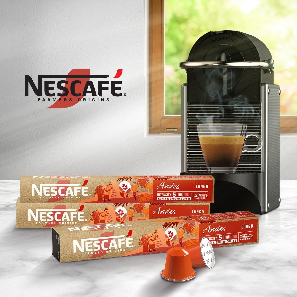 Café em Cápsula Compatível com Nespresso Nescafé Farmers Origins Andes 10 Cápsulas