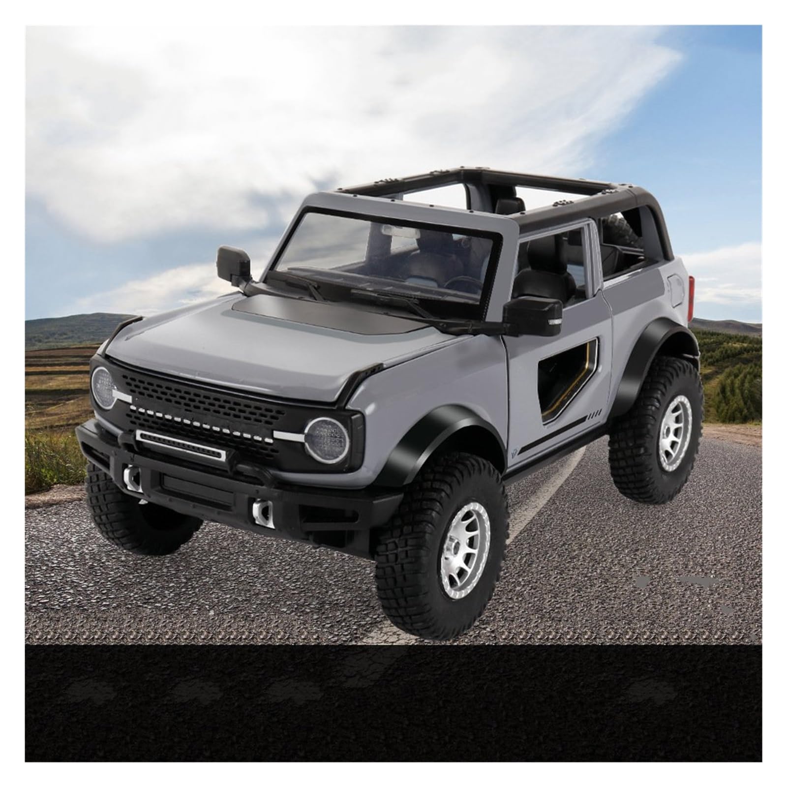 BANKOTO Diecast Car 1:24 For Ford For Bronco Alloy Car Model Diecasts Metal Vehicles Collectible(Gray)