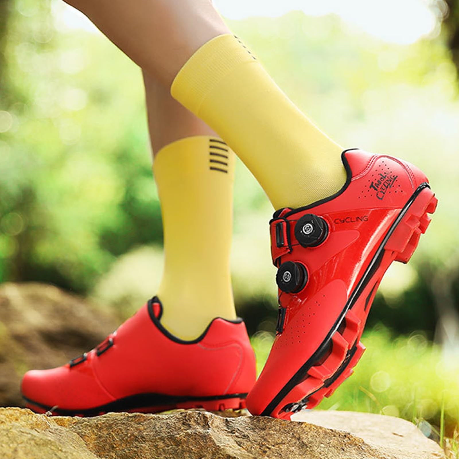 SDEQA Zapatilla de Ciclismo MTB Hombre y Mujer, Zapatos Bicicleta de Carretera Montaña Exterior Compatibles con SPD Pedales de 2 Tornillos con Calas Unisex Adulto