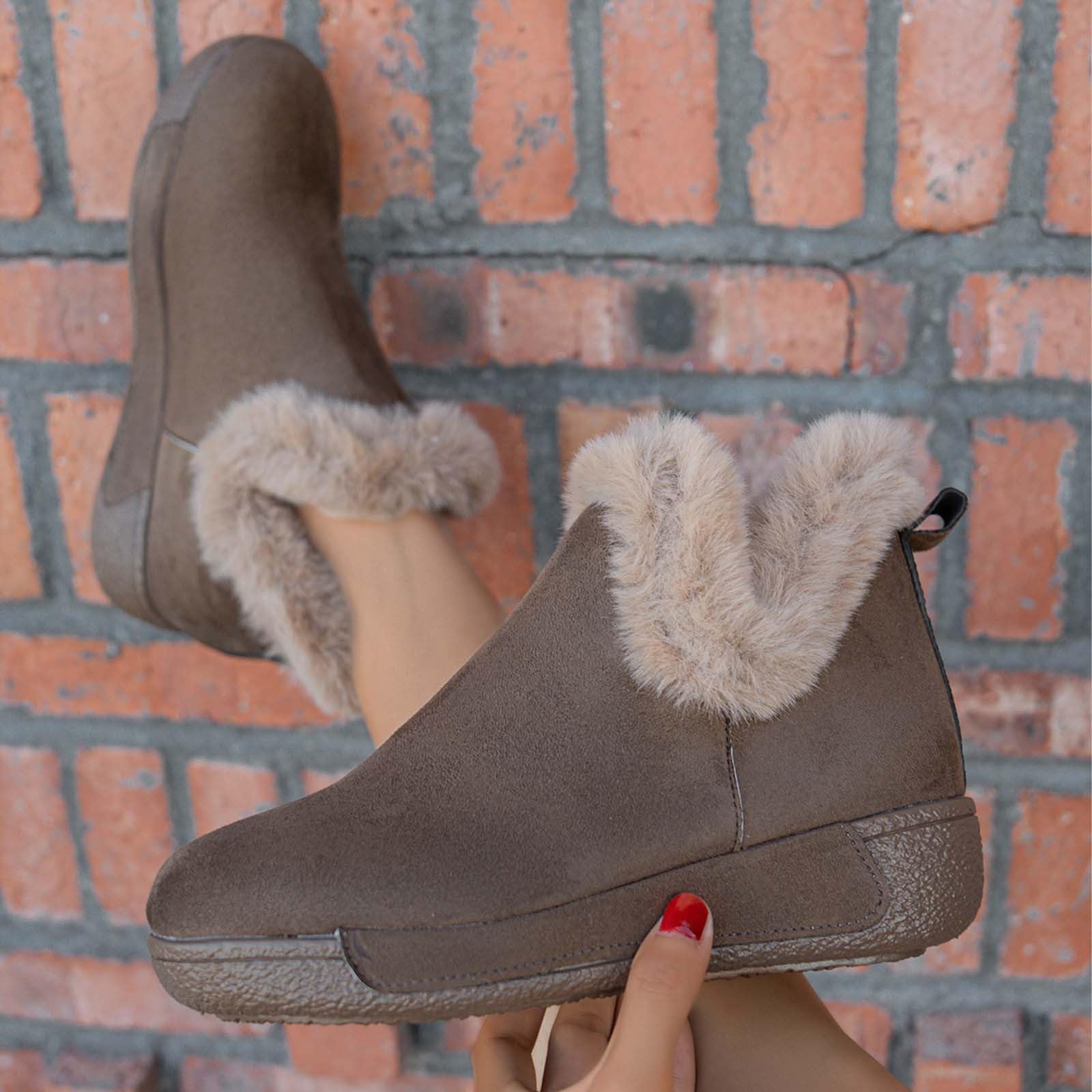 Generico Ciabatte Donna Invernali Pantofole Donna Invernali Ciabatta Invernale Tirolesi Peluche Calde Uomo Da Casa Babbucce Scarpe Con Pelo Pelose Memory Foam Chiuse Fluffy Ragazza 43 Antiscivolo