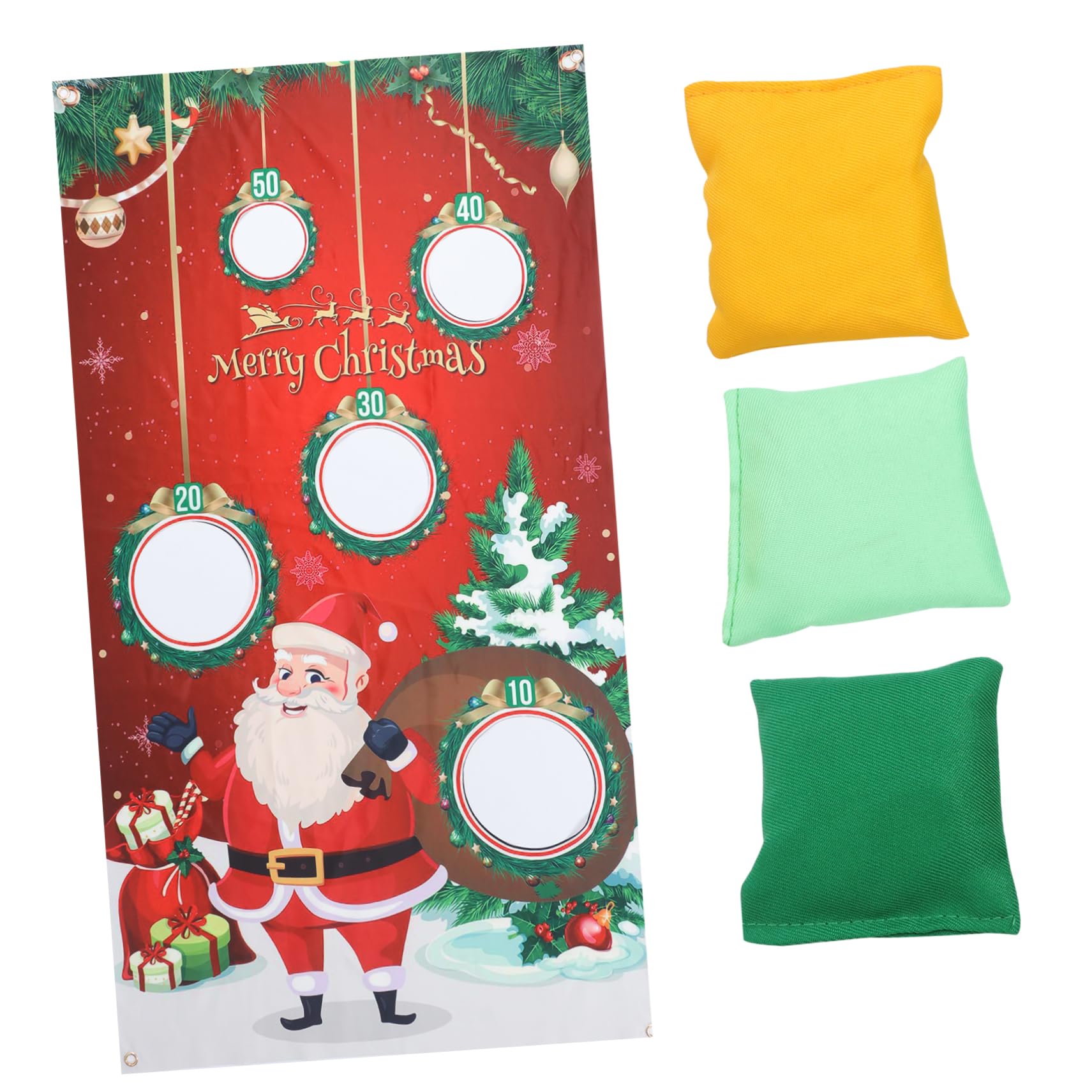 ROMISBABA Jeu De Lancer De Sandbags Noël Avec Bannière Festive Motif