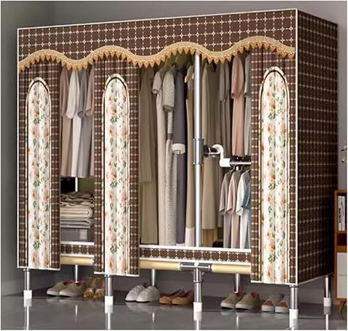 Miniatura 19 de large closets Large Closet Metal Steel Rack Clothes Closet with Clothes Rail Closets for Bedroom Thick Cloth Portable Wardrobe Closet Space-saving