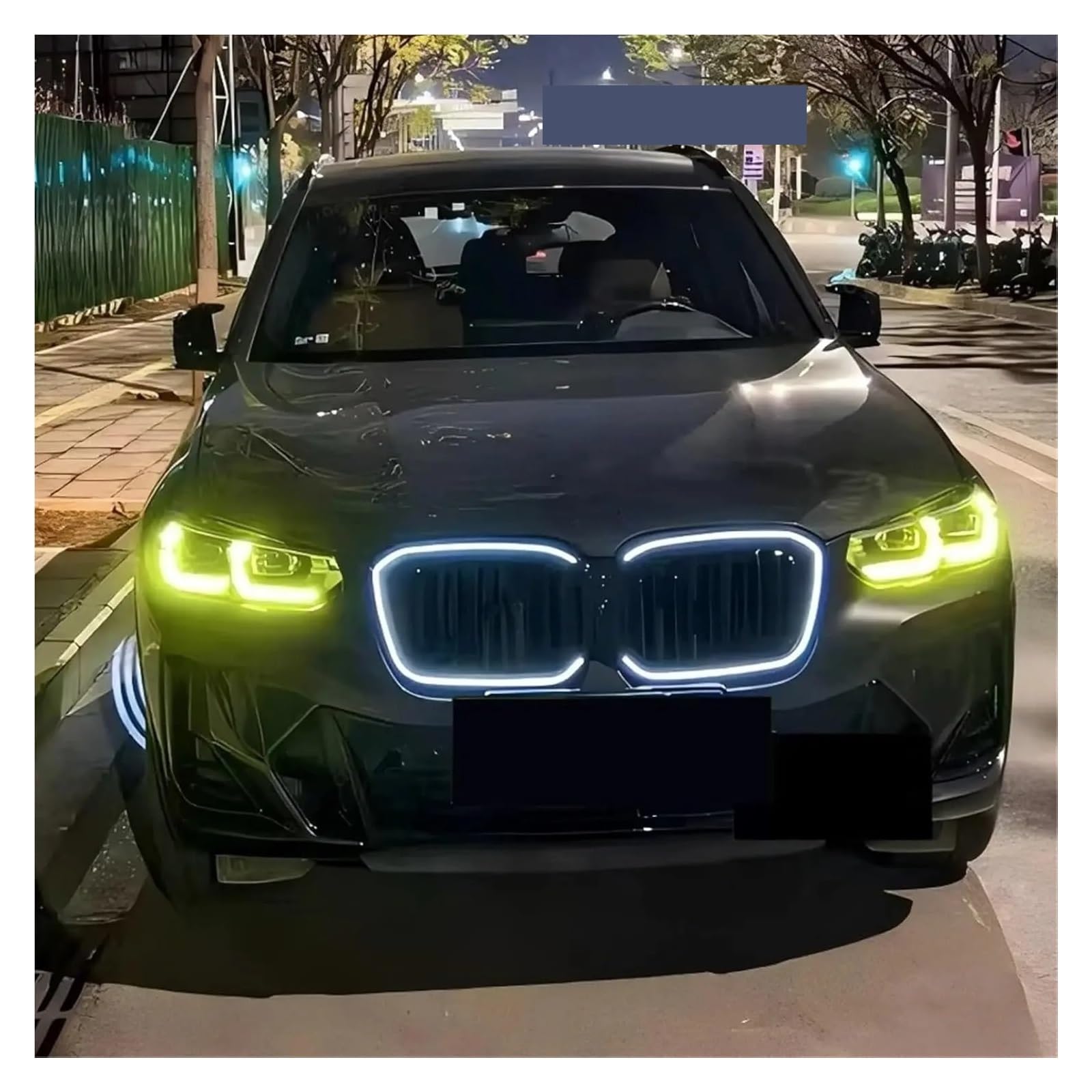 Griglia Anteriore Per BMW Per X3 Per X4 G01 G02 2022-2024 LCI Paraurti Anteriore Griglia Auto Rene Hood Mesh Luci A LED Kit Tuning Griglias Anteriores Auto