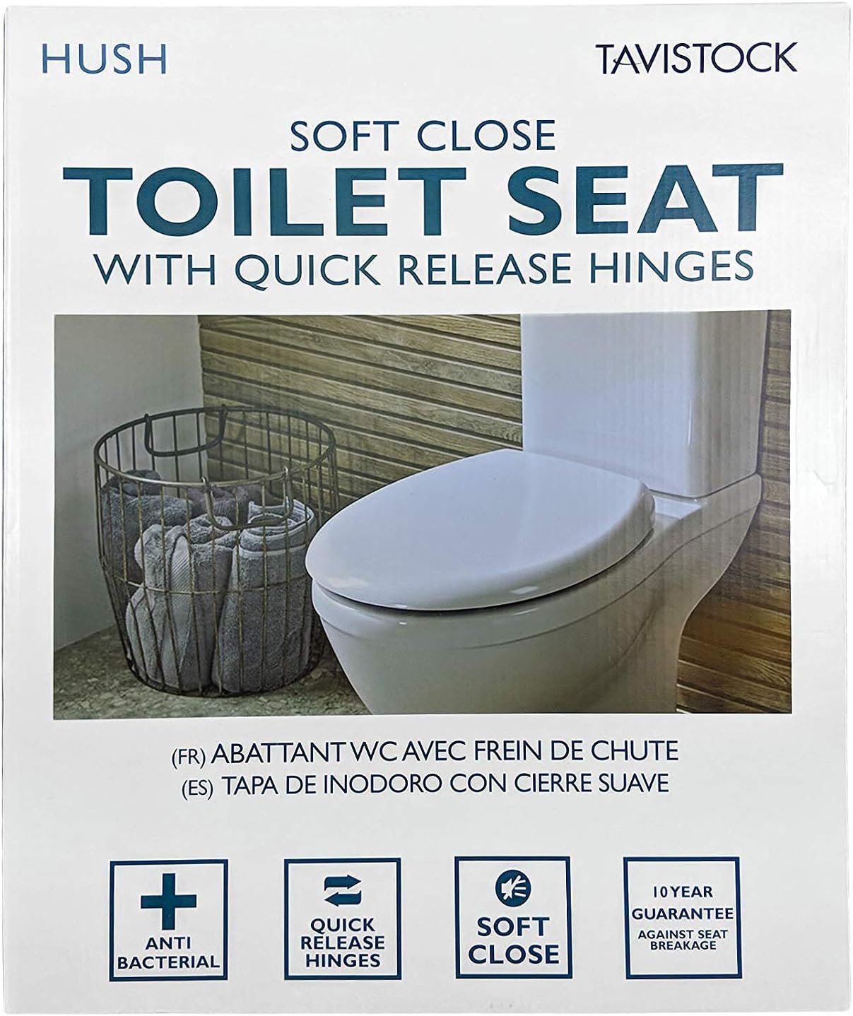 Tavistock COS256181 Hush Soft Close Toilet Seat with Quick Release Hinges, Nylon/a