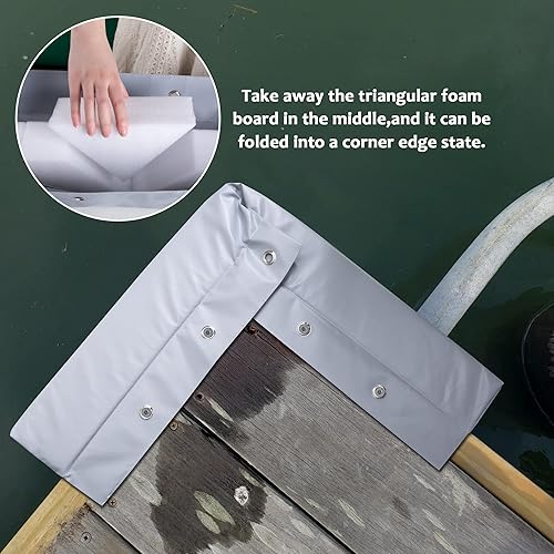 Miniatura 5 de Parachoques rectos para embarcaciones de 39.5 pulgadas, resistentes a los rayos UV, borde de esquina de barco, parachoques de borde de barco marino