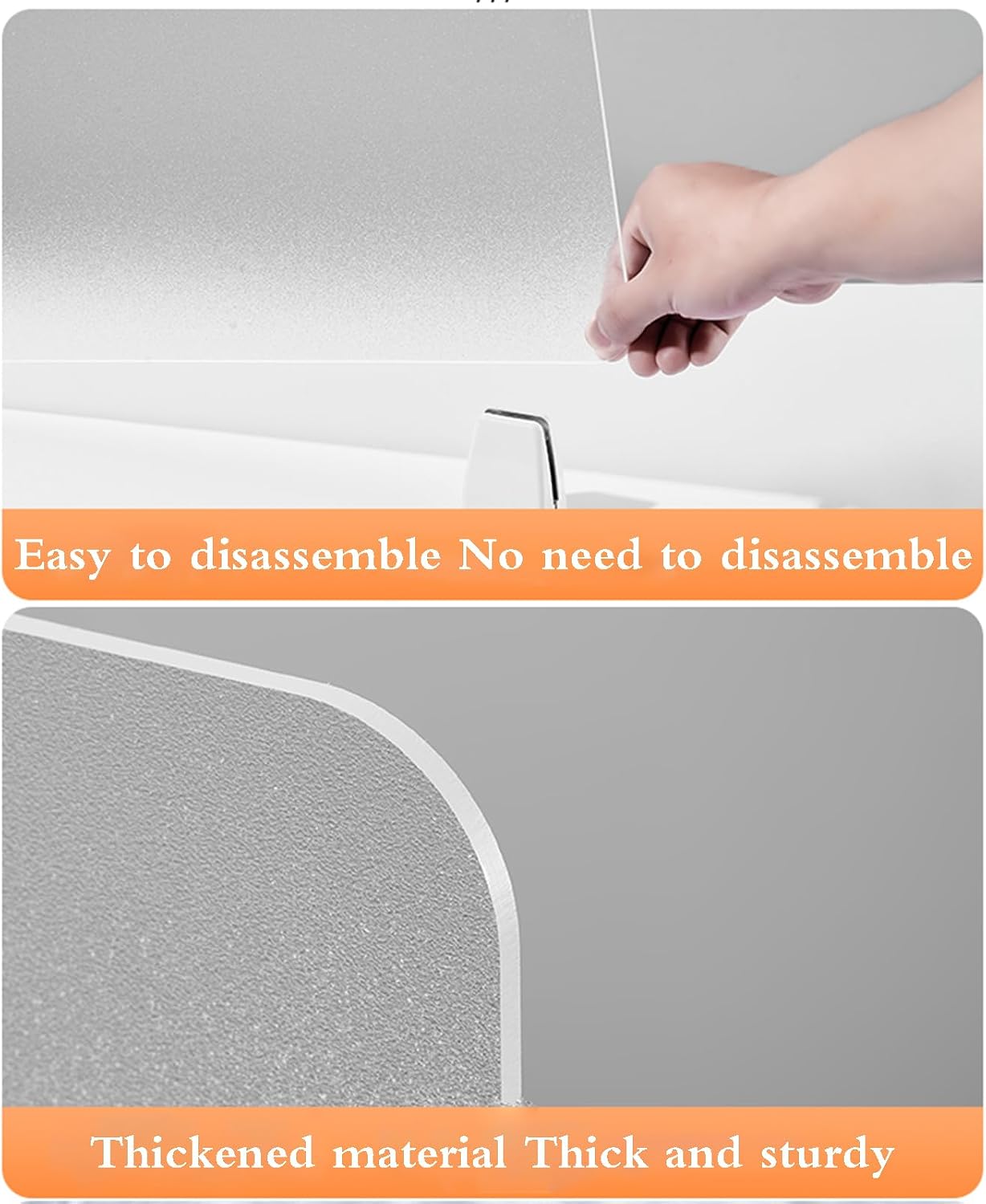 Frosted Desk Dividers,Privacy Acoustic Desk Divider,Translucent Desk Privacy Panel,Which is Smooth and Does Not Cut Hands,Broken Resistant,Wearproof,for Office and Modern Home Furniture
