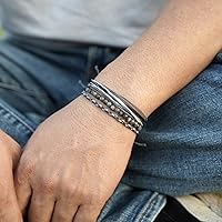 Vista 162 de Handmade Natural Stone Beaded Healing Bracelet Gift for Men Adjustable Rope String Bracelet (picasso jasper, Adjustable)