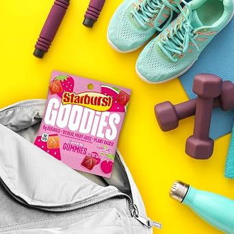 STARBURST GOODIES FaveREDS Plant-Based Low Sugar Candy Fruit Gummy Candies, 1.8 Oz Bags