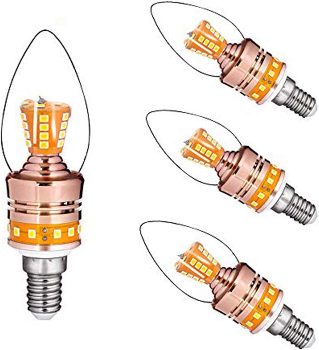 E14 Candelabre LED Bulbs (4 Pack) 8W AC85265V 6000K Cool White 80 Watt