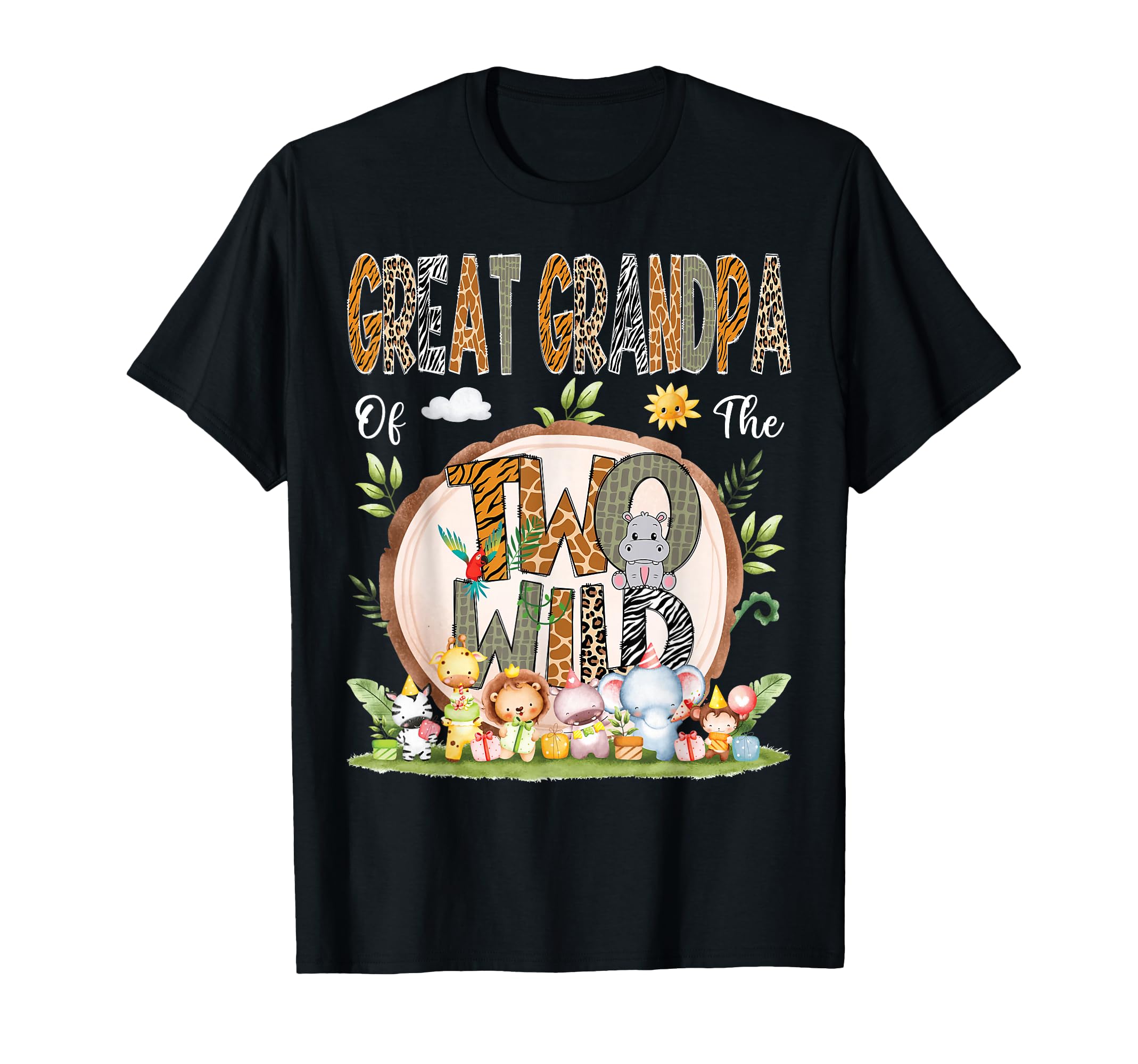 Great Grandpa Of The Two Wild Animal Safari 2Nd Birthday T-Shirt
