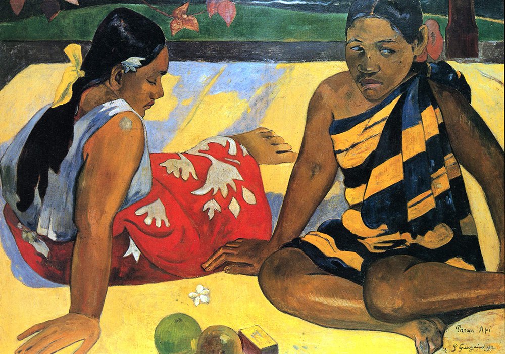 Cuadro Sitting on Yellow de Gauguin en tamaño pequeño para decorar tu estudio o salón