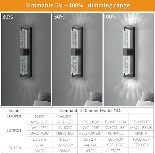 Miniatura 5 de Modernos apliques de pared de cristal negro, elegante iluminación de pared para sala de estar, dormitorio, baño, pasillo, puerta, escalera, mesita