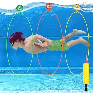 Cludoo Pool Diving Swim Thru Rings Toys for Kids High Stability No Assembly Required Pool Toy Swim Hoops Underwater Swim Thru Diving Ring Water Training Sports for Ages 4,5,6,7,8,9,10,11,12 Kids Teens