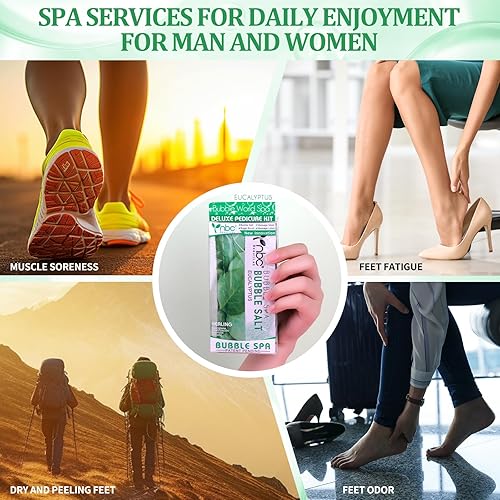 Miniatura 62 de Kit de pedicura para pies remojados: sal de burbujas, exfoliante de azúcar, máscara de masaje, loción de masaje en una caja, kit de spa de 4 pasos