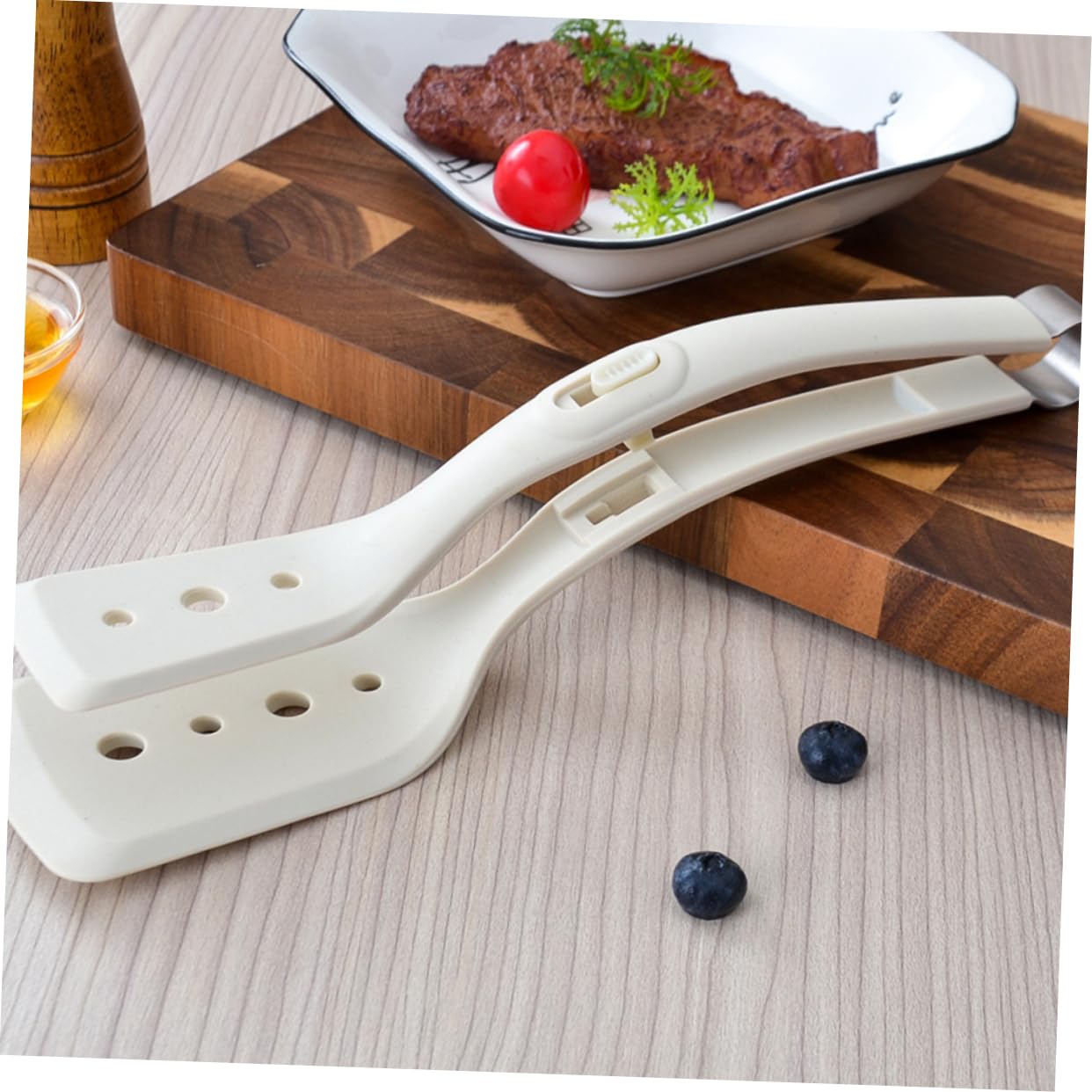 5stücke Silicone Küchenzange Hitzebeständige Spatel Und Grillzange Multifunktionale Kochzange Für Bbq Steak Fisch Und Einfach Zu Reinigen Rutschfester Griff